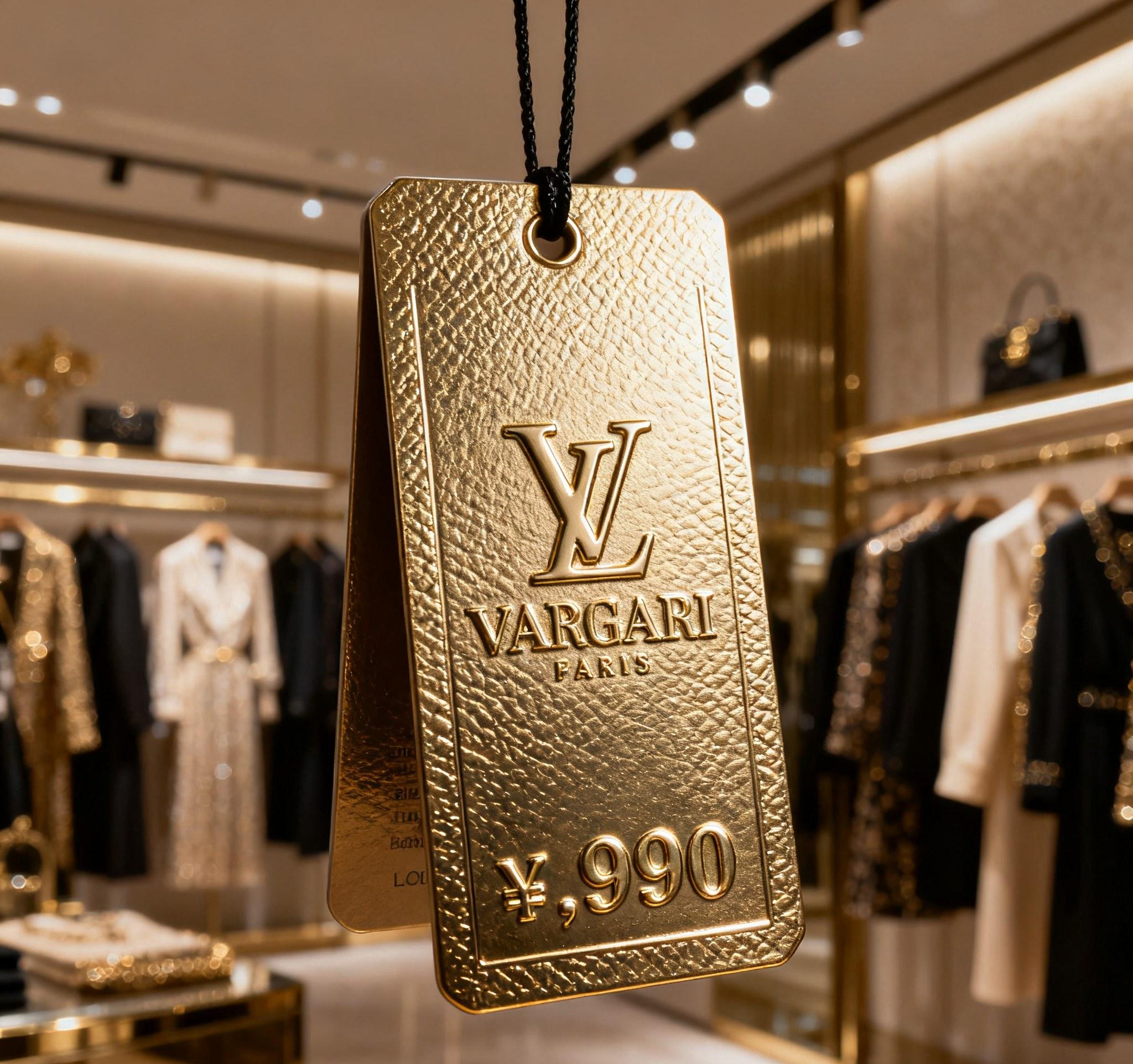 Luxury price tag with deboss garment hang tag.